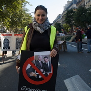 Manifestante américaine