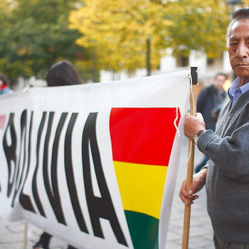 BOLIVIE rassemblement soutien à Evo Morales