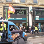 Blocage du centre-ville de Rouen le 26/01/2012